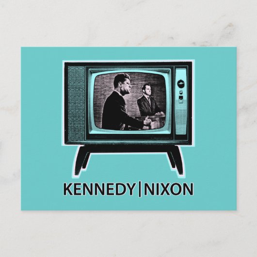 Kennedy Nixon 1960 TV Debate Briefkaart (Voorkant)