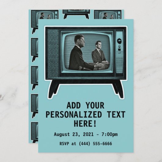 Kennedy Nixon 1960 TV Debate Kaart (Voorkant / Achterkant)