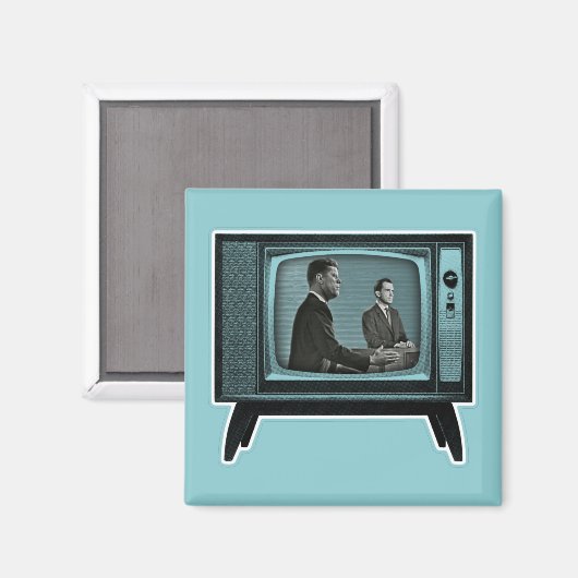 Kennedy Nixon 1960 TV Debate Magneet (Voorkant / Achterkant)