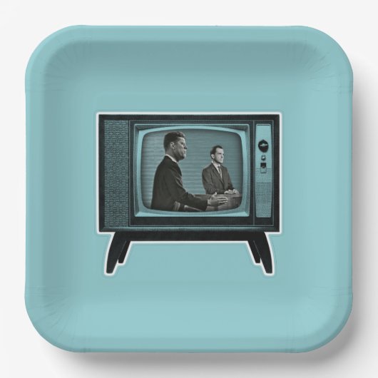 Kennedy Nixon 1960 TV Debate Papieren Bordje (Voorkant)
