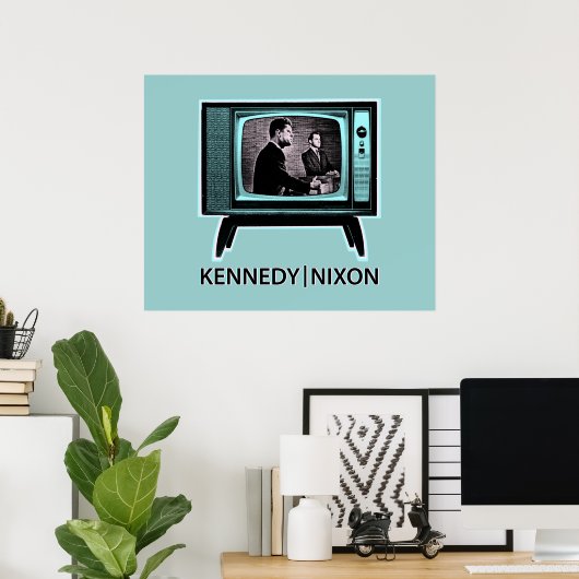 Kennedy Nixon 1960 TV Debate Poster (Thuiskantoor)