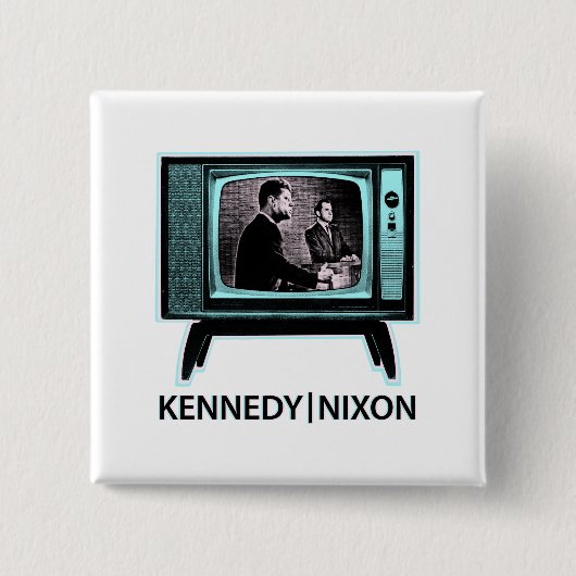 Kennedy Nixon 1960 TV Debate Vierkante Button 5,1 Cm (Voorkant)