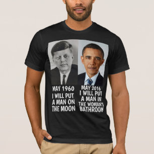 KENNEDY OBAMA-MAN OP DE MOON BATHROOM T-Shirts
