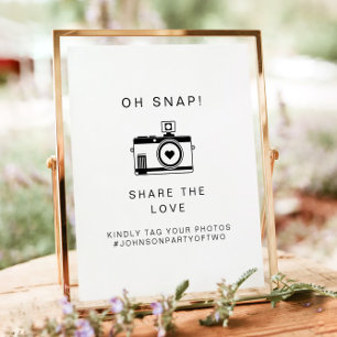 KENNEDY Oh Snap Photo Hashtag Weddenschap Poster