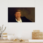 Kennedy Portret in het Witte Huis van Biden Poster (Keuken)