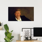 Kennedy Portret in het Witte Huis van Biden Poster (Thuiskantoor)