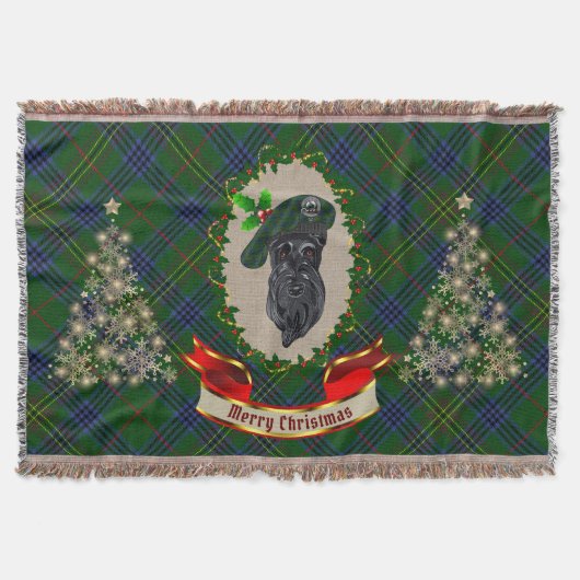 Kennedy Scottie Dog Kerstmis Throw Blanket Deken (Voorkant)