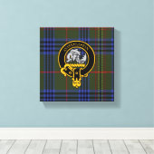 Kennedy Scottish Crest en Tartan Canvas print (Insitu (Houten vloer))