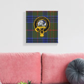 Kennedy Scottish Crest en Tartan Canvas print (Insitu (Woonkamer))