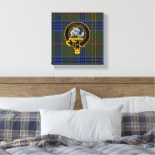 Kennedy Scottish Crest en Tartan Canvas print (Insitu (Slaapkamer))