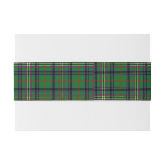 Kennedy Scottish Tartan Belly Band Uitnodigingen Wikkel (Achterkant Voorbeeld)