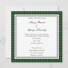 Kennedy Scottish Wedding Square Invitation Kaart