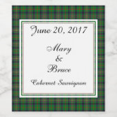 Kennedy Scottish Wedding Wine Label Wijn Etiket (Enkel label)