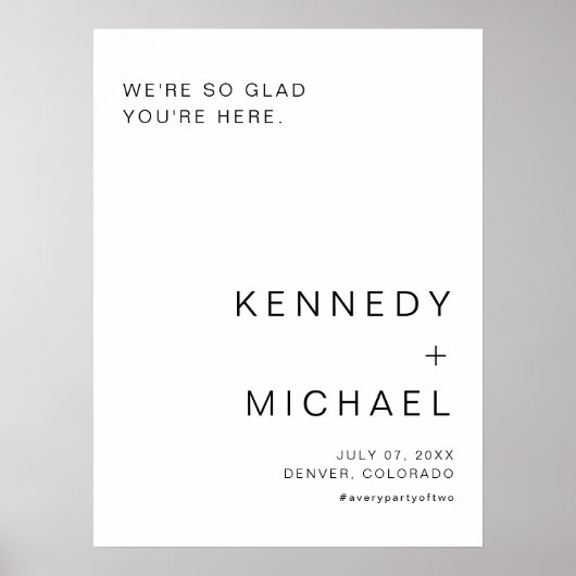 KENNEDY Simple Modern Minimalist Weddenschap Welko Poster (Voorkant)
