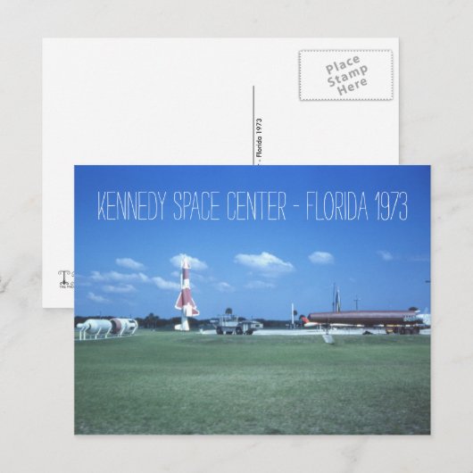 Kennedy Space Center 1973 geïnspireerd Briefkaart (Voorkant / Achterkant)