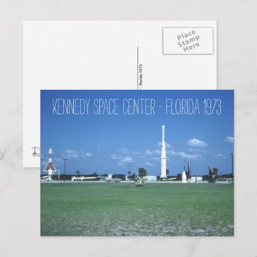 Kennedy Space Center 1973  geïnspireerd Briefkaart (Voorkant / Achterkant)