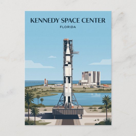 Kennedy Space Center Florida Briefkaart (Voorkant)