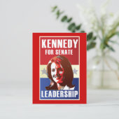 Kennedy start campagne voor de senaat briefkaart (Staand voorkant)