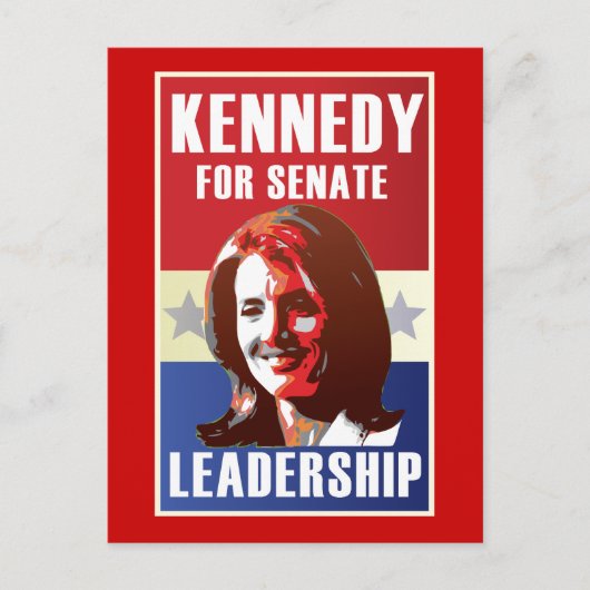 Kennedy start campagne voor de senaat briefkaart (Voorkant)