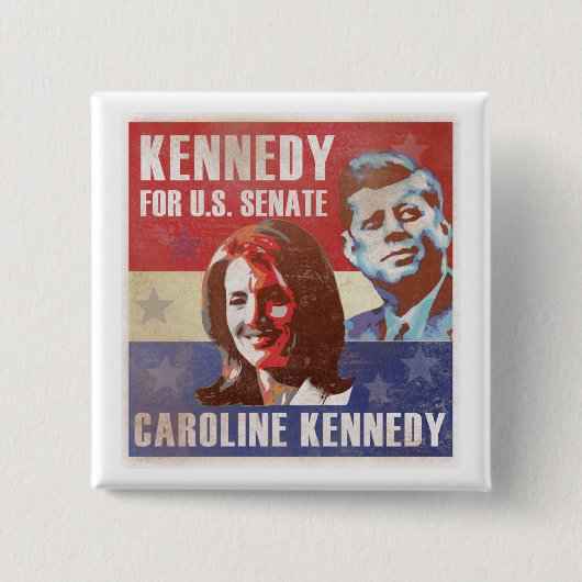 Kennedy start campagne voor de senaat vierkante button 5,1 cm (Voorkant)