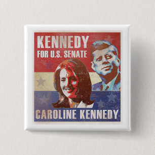 Kennedy start campagne voor de senaat vierkante button 5,1 cm
