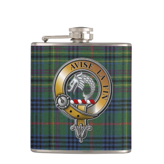 Kennedy Tartan & Badge Heupfles (Voorkant)