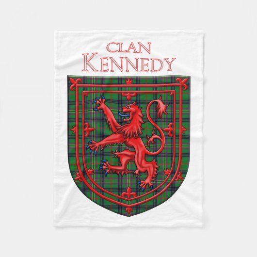 Kennedy Tartan Scottish Play Lion Rampant Fleece Deken (Voorkant)