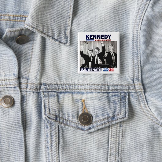 Kennedy US Senate 2020 Vierkante Button 5,1 Cm (In situ)