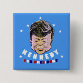 Kennedy voor President Vierkante Button 5,1 Cm (Voorkant)