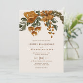 KENNEDY Waterverf Floral Fall Wedding Kaart (Staand voorkant)