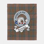 Kennedy Weathered Clan Badge Tartan Fleece Deken (Voorkant)