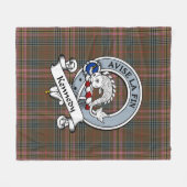 Kennedy Weathered Clan Badge Tartan Fleece Deken (Voorkant (Horizontaal))