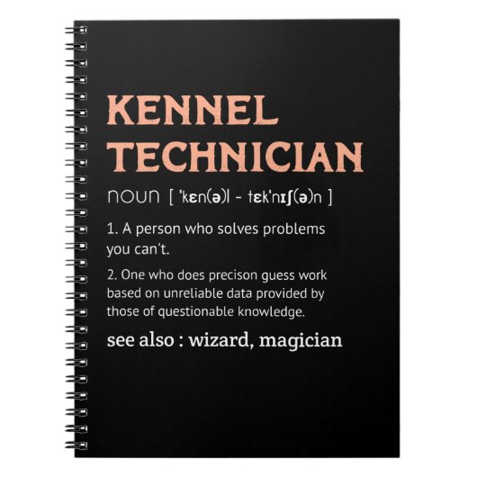 Kennel Technicia Definition Kennel Tech man gift Notitieboek (Voorkant)