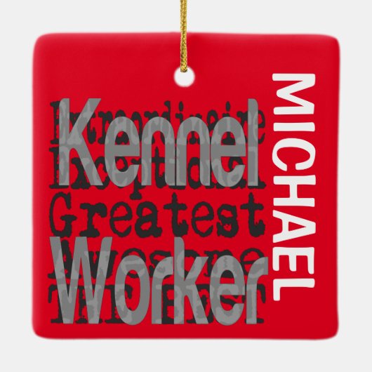 Kennel Worker Extraordinaire CUSTOM Keramisch Ornament (Achterkant)