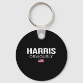 Kennelijk voor President 2024 Kamala American Flag Sleutelhanger (Voorkant)