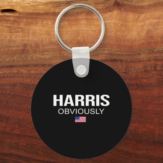 Kennelijk voor President 2024 Kamala American Flag Sleutelhanger (Voorkant)