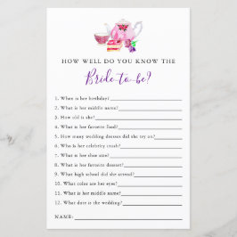 kennen het Vrijgezellenfeest Game Tea Party Paars