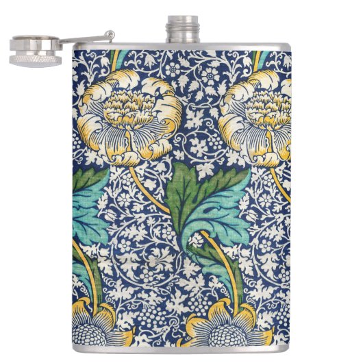  Kennet Floral William Morris art Blue Heupfles (Geopend)