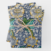  Kennet Floral William Morris art Blue Inpakpapier Vel (In situ)