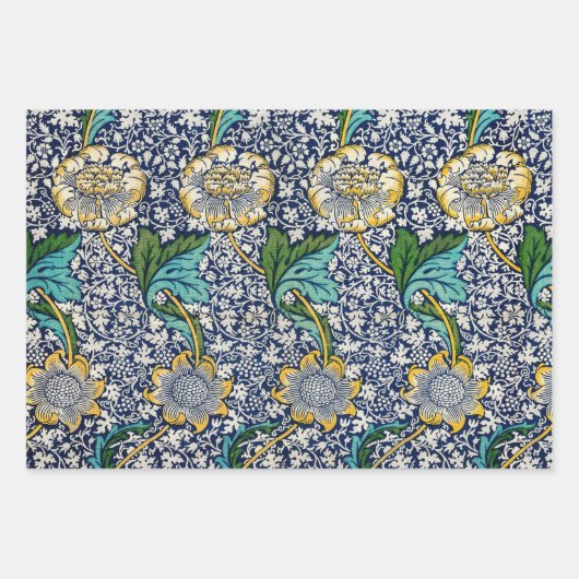  Kennet Floral William Morris art Blue Inpakpapier Vel (Voorkant)