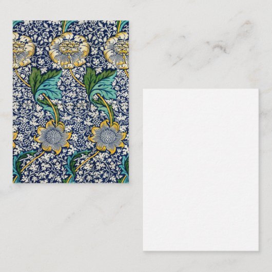  Kennet Floral William Morris Blue Blank Notitiekaartje (Voorkant / Achterkant)