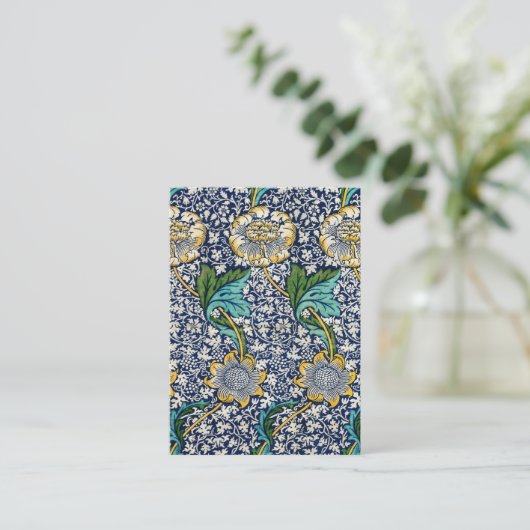  Kennet Floral William Morris Blue Blank Notitiekaartje (Staand voorkant)