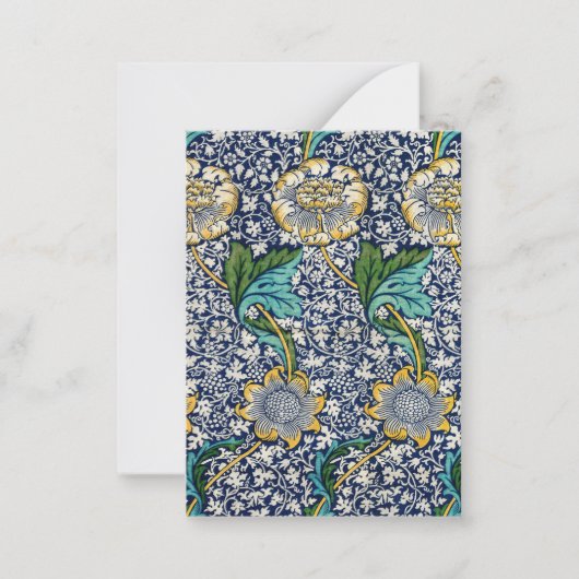  Kennet Floral William Morris Blue Blank Notitiekaartje (Voorkant)