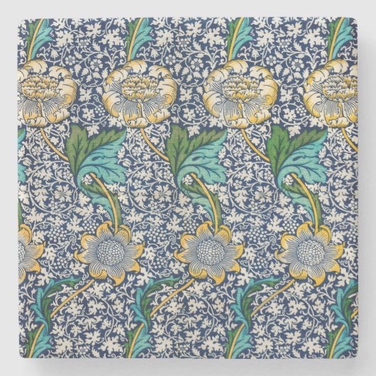 Kennet-patroon (van William Morris) Stenen Onderzetter (Voorkant)