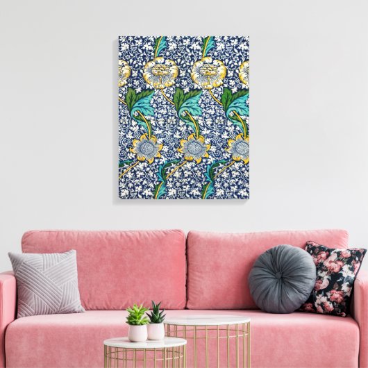 Kennet Pattern (door William Morris) Canvas Afdruk (Insitu (Woonkamer))