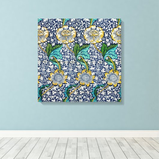 Kennet Pattern (door William Morris) Canvas Afdruk (Insitu (Houten vloer))