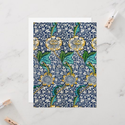 Kennet Pattern (door William Morris) Kaart (Voorkant / Achterkant in situ)