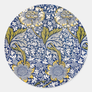 Kennet van William Morris, Vintage Textielkunst Ronde Sticker