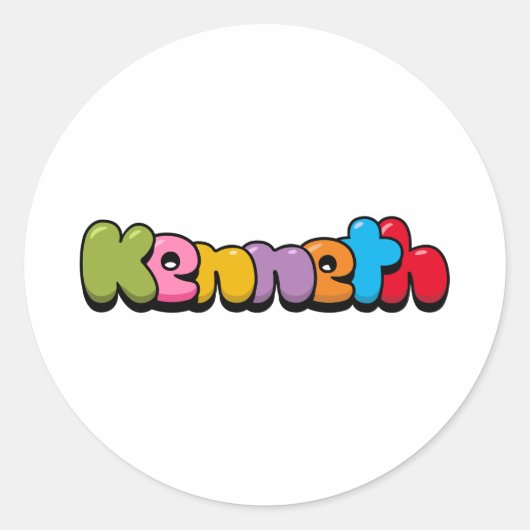 Kenneth Classic Round Sticker (Voorkant)