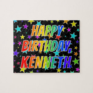"KENNETH" Voornaam, Fun "HAPPY BIRTHDAY" Legpuzzel